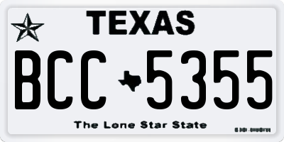 TX license plate BCC5355