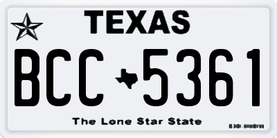 TX license plate BCC5361