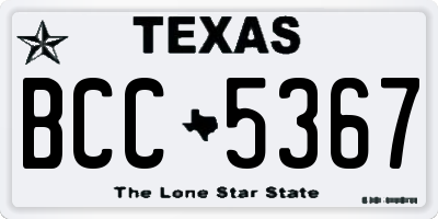 TX license plate BCC5367