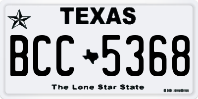TX license plate BCC5368