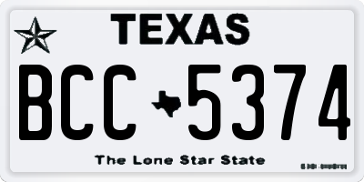 TX license plate BCC5374