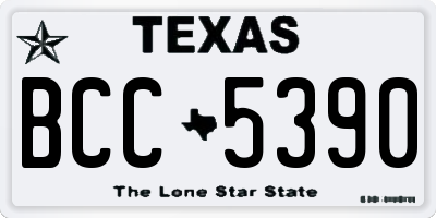 TX license plate BCC5390