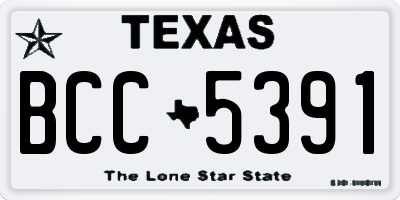 TX license plate BCC5391