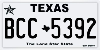 TX license plate BCC5392
