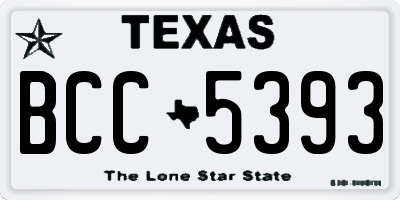 TX license plate BCC5393
