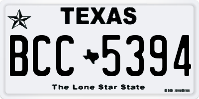 TX license plate BCC5394