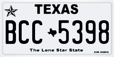 TX license plate BCC5398