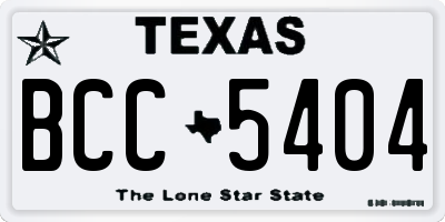 TX license plate BCC5404