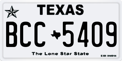 TX license plate BCC5409