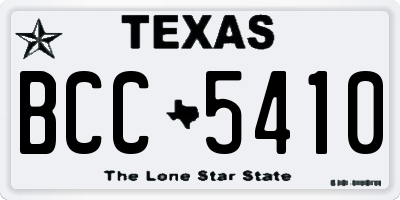 TX license plate BCC5410