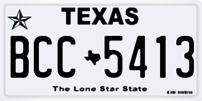 TX license plate BCC5413