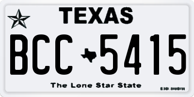 TX license plate BCC5415