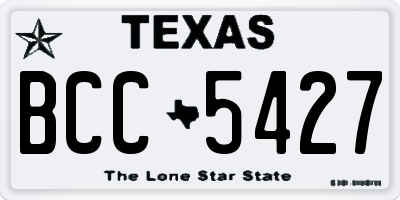 TX license plate BCC5427