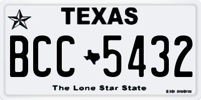TX license plate BCC5432