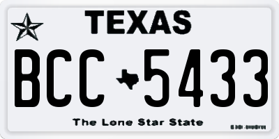 TX license plate BCC5433