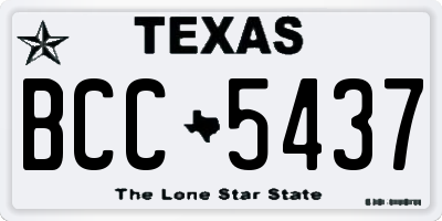 TX license plate BCC5437