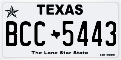 TX license plate BCC5443