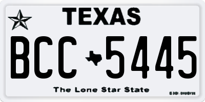 TX license plate BCC5445