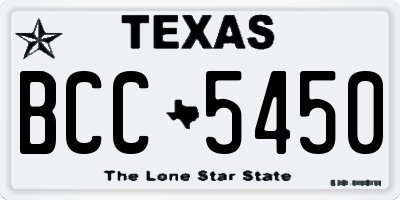 TX license plate BCC5450