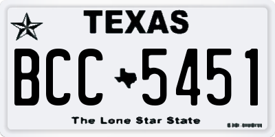 TX license plate BCC5451
