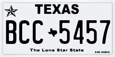 TX license plate BCC5457