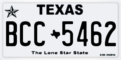 TX license plate BCC5462