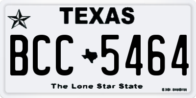 TX license plate BCC5464