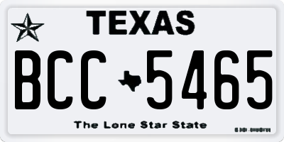 TX license plate BCC5465