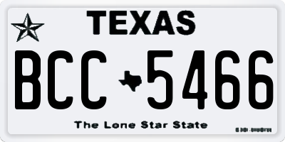 TX license plate BCC5466