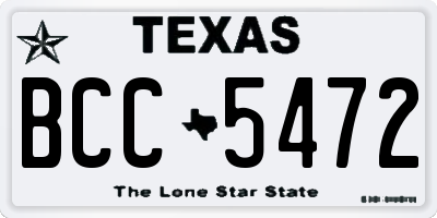 TX license plate BCC5472