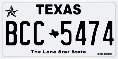 TX license plate BCC5474