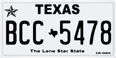 TX license plate BCC5478
