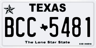 TX license plate BCC5481
