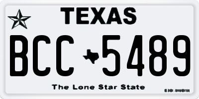 TX license plate BCC5489