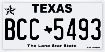 TX license plate BCC5493
