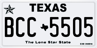 TX license plate BCC5505