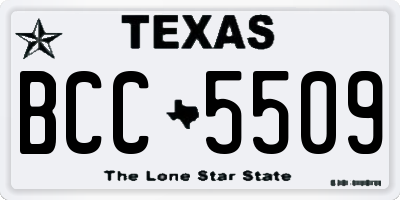 TX license plate BCC5509