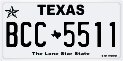 TX license plate BCC5511