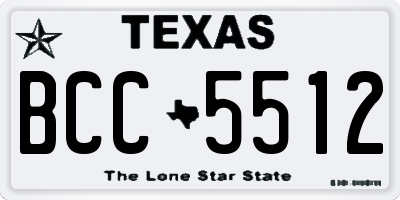 TX license plate BCC5512