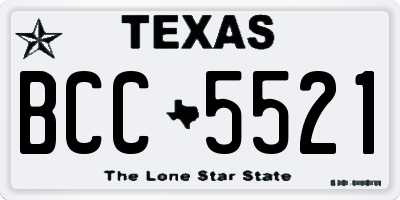 TX license plate BCC5521