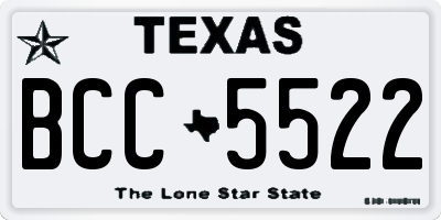 TX license plate BCC5522