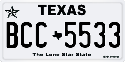 TX license plate BCC5533