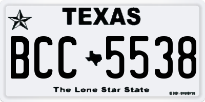 TX license plate BCC5538