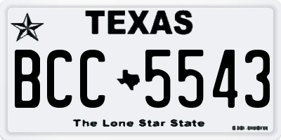 TX license plate BCC5543