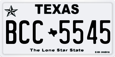 TX license plate BCC5545