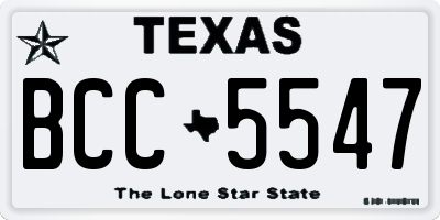 TX license plate BCC5547