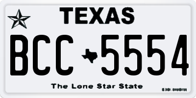 TX license plate BCC5554