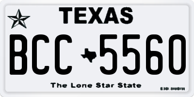 TX license plate BCC5560