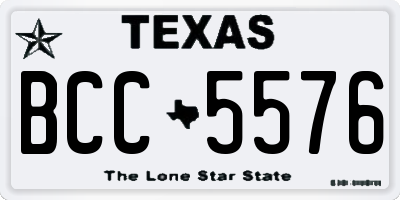 TX license plate BCC5576