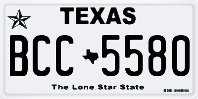 TX license plate BCC5580